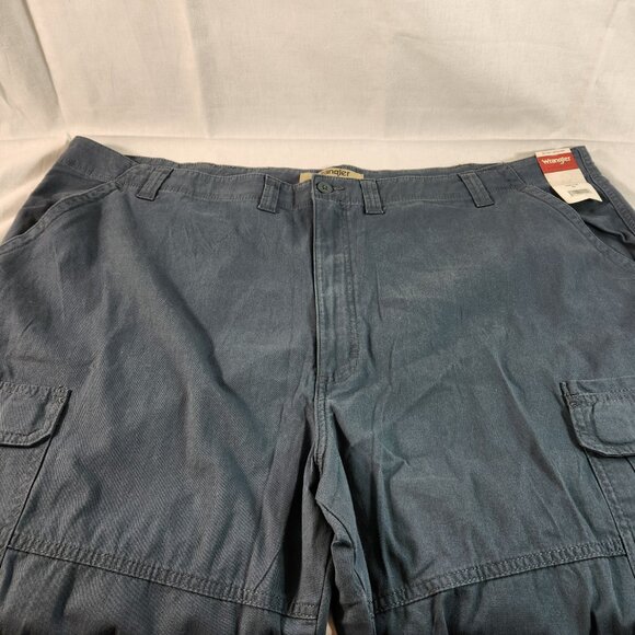 Wrangler Authentics Mens Blue Stretch Cargo Shorts (Actual Sz 51) NWT FREE Ship - Picture 15 of 15